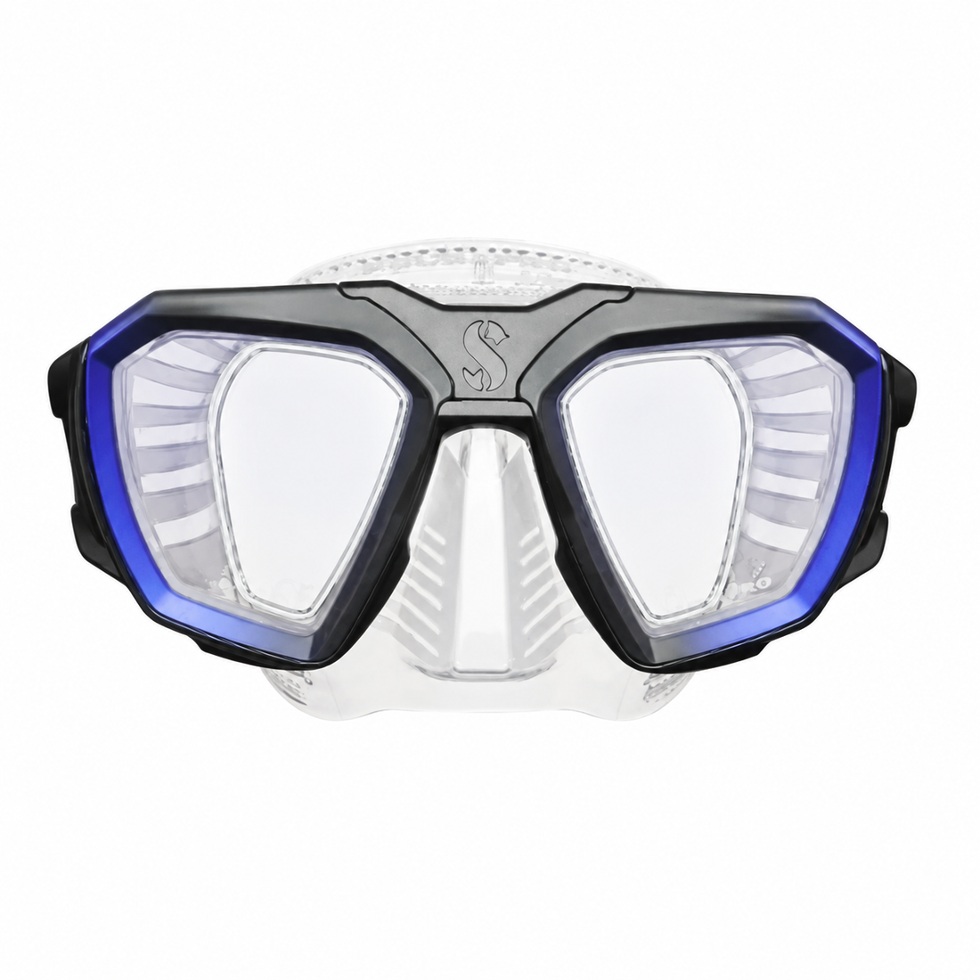 Scubapro D-Mask clear/blue – Monofocal o progresiva, superficie completa